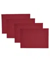 Saro Lifestyle Refined Stitched Plaid Placemat, Set Of 4 In Burgundy