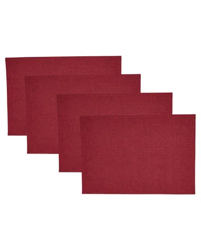 Saro Lifestyle Refined Stitched Plaid Placemat, Set Of 4 In Burgundy