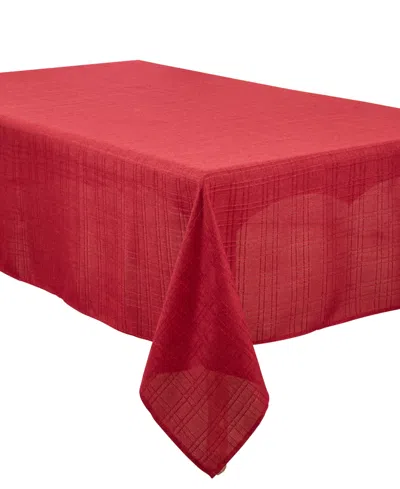 Saro Lifestyle Refined Stitched Plaid Tablecloth, 65" X 104" In Burgundy
