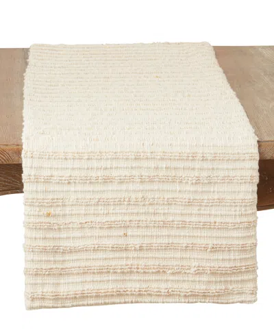 Saro Lifestyle Refined Stripe Woven Table Runner, 16" X 72" In Mustard