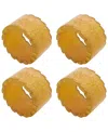 Saro Lifestyle Resin Artistry Napkin Ring, Set Of 4 In Gold