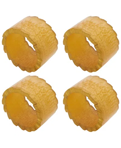 Saro Lifestyle Resin Artistry Napkin Ring, Set Of 4 In Gold
