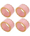 Saro Lifestyle Resin Artistry Napkin Ring, Set Of 4 In Pink