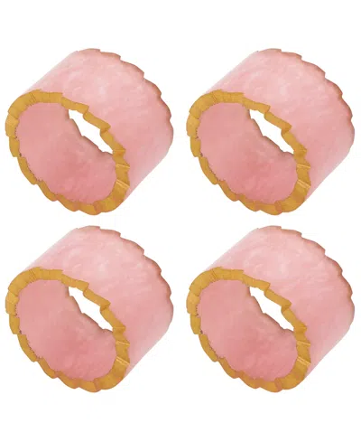 Saro Lifestyle Resin Artistry Napkin Ring, Set Of 4 In Pink