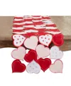 Saro Lifestyle Romantic Hearts Cutout Table Runner, 16"x72" In Red