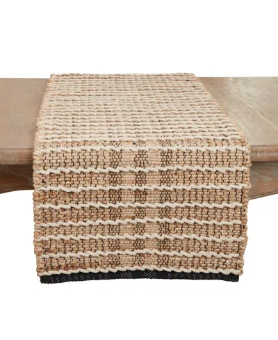 Saro Lifestyle Rope Knotwork Design Table Runner, 16"x72" In Brown