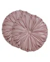 Saro Lifestyle Round Velvet Pintucked Poly Filled Decorative Pillow, Set Of 2 In Pink