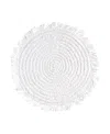 Saro Lifestyle Rustic Raffia Fringe Placemat Set Of 4, 14"x14" In White