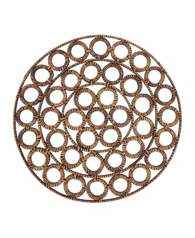 Saro Lifestyle Rustic Rattan Loop Placemat Set Of 4,15"x15" In Brown