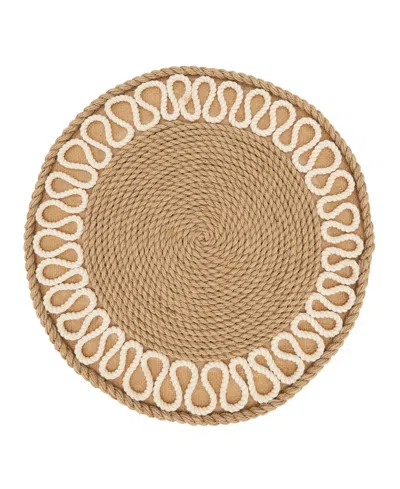 Saro Lifestyle Rustic Rope Weave Placemat Set Of 4,12"x12" In Gold