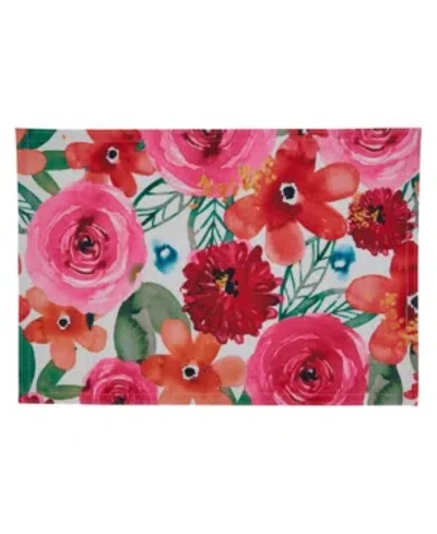Saro Lifestyle Santa Monica Floral Placemat Set Of 4 In Multi