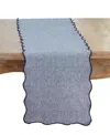 Saro Lifestyle Scallop Border Table Runner, 13" X 72" In Blue