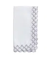 Saro Lifestyle Scalloped Edge Napkin Set Of 4,20"x20" In Silver