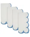 Saro Lifestyle Scalloped Hem Napkin, Set Of 4 In Blue