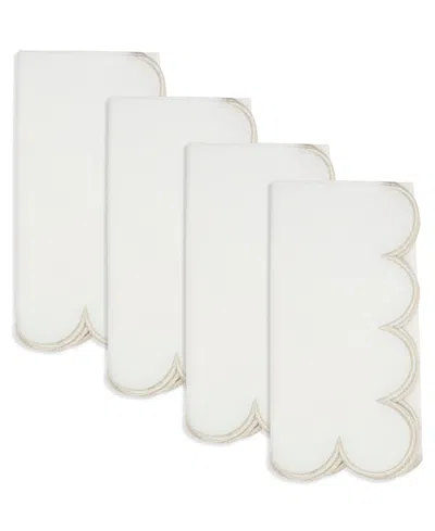 Saro Lifestyle Scalloped Hem Napkin, Set Of 4 In Gold