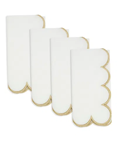 Saro Lifestyle Scalloped Hem Napkin, Set Of 4 In Gold