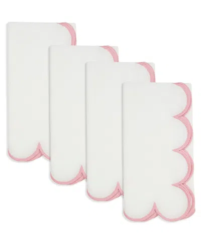 Saro Lifestyle Scalloped Hem Napkin, Set Of 4 In Multi