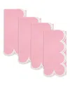 Saro Lifestyle Scalloped Hem Napkin, Set Of 4 In Pink
