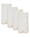 Saro Lifestyle Scalloped Hem Napkin, Set Of 4 In Pink