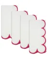 Saro Lifestyle Scalloped Hem Napkin, Set Of 4 In Pink