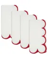 Saro Lifestyle Scalloped Hem Napkin, Set Of 4 In Red