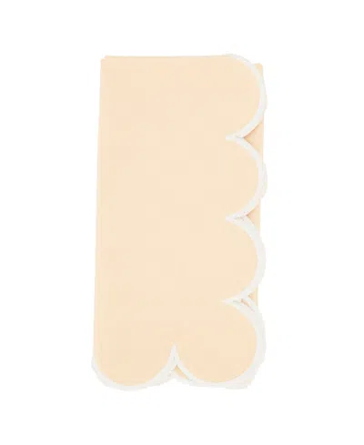 Saro Lifestyle Scalloped Hem Napkin Set Of 4,20"x20" In Blush