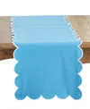 Saro Lifestyle Scalloped Table Runner, 16" X 72" In Blue