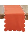 Saro Lifestyle Scalloped Table Runner, 16" X 72" In Brown