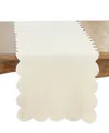 Saro Lifestyle Scalloped Table Runner, 16" X 72" In Brown