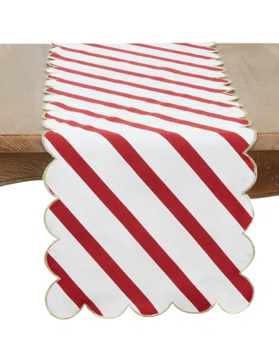 Saro Lifestyle Scalloped Table Runner, 16" X 72" In Gold