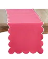 Saro Lifestyle Scalloped Table Runner, 16" X 72" In Pink