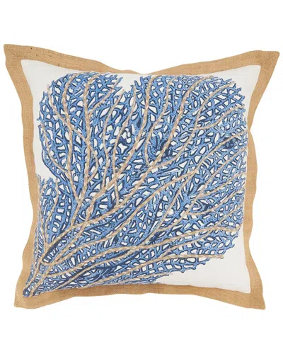 Saro Lifestyle Sea Fan Down-filled Pillow In Blue