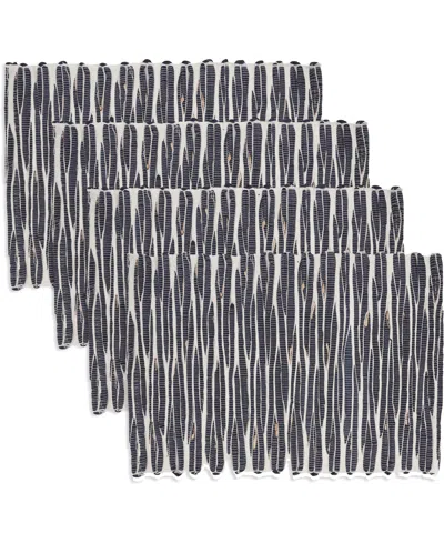 Saro Lifestyle Seagrass Water Hyacinth Charm Placemats, 14" X 20" In Black,white