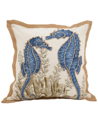 Saro Lifestyle Seahorse Down-filled Pillow In Navy