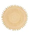 Saro Lifestyle Seaside Splendor Shell Rattan Placemat Set Of 4,15"x15" In Natural