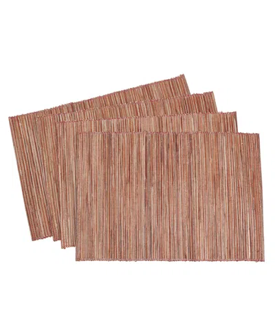 Saro Lifestyle Shimmering Woven Nubby Table Placemats, Set Of 4 In Brown