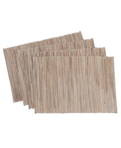 Saro Lifestyle Shimmering Woven Nubby Table Placemats, Set Of 4 In Brown