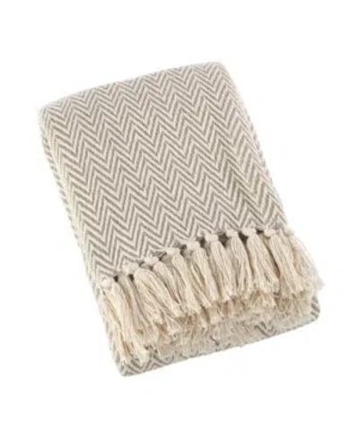 Saro Lifestyle Soft Chevron Throw In Natural