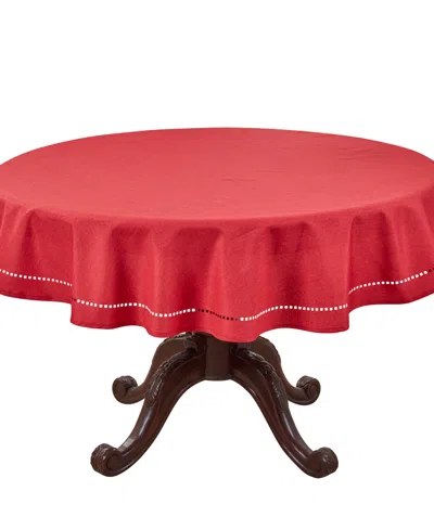 Saro Lifestyle Solid Textured Tablecloth, 60" Round In Red