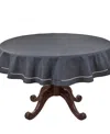 Saro Lifestyle Solid Textured Tablecloth, 60" Round In Black