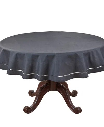 Saro Lifestyle Solid Textured Tablecloth, 60" Round In Black