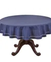 Saro Lifestyle Solid Textured Tablecloth, 60" Round In Blue