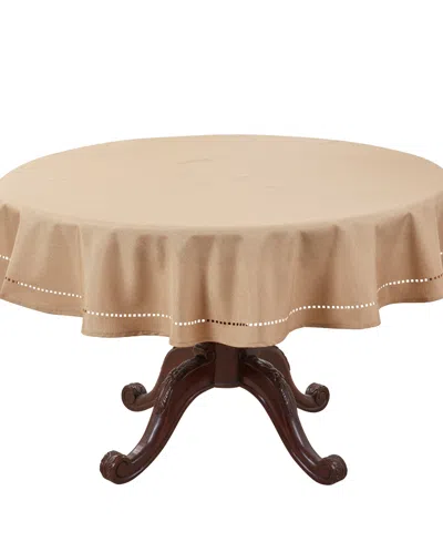 Saro Lifestyle Solid Textured Tablecloth, 60" Round In Brown