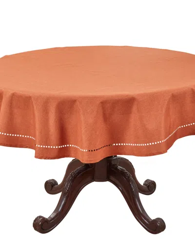 Saro Lifestyle Solid Textured Tablecloth, 60" Round In Brown