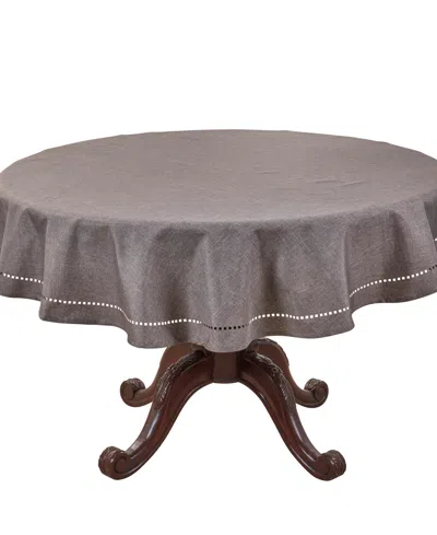 Saro Lifestyle Solid Textured Tablecloth, 60" Round In Gray