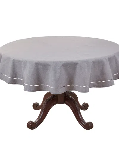 Saro Lifestyle Solid Textured Tablecloth, 60" Round In Gray