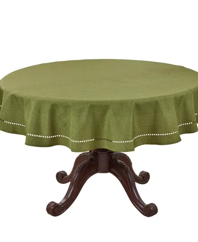 Saro Lifestyle Solid Textured Tablecloth, 60" Round In Green