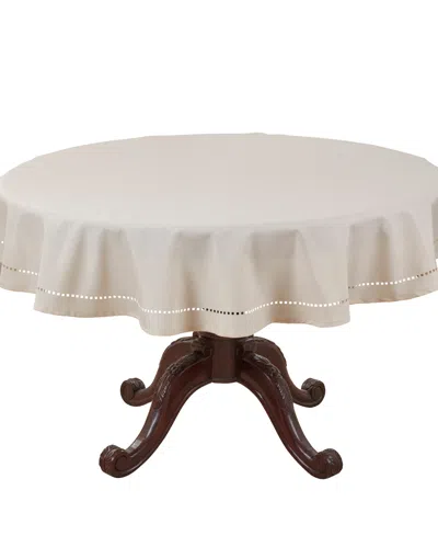 Saro Lifestyle Solid Textured Tablecloth, 60" Round In Brown