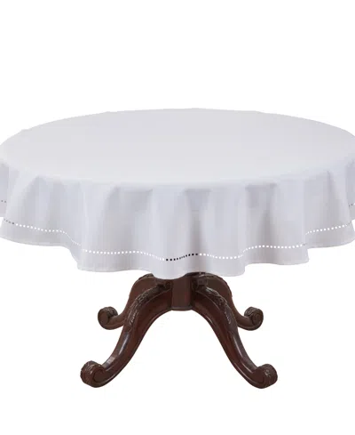 Saro Lifestyle Solid Textured Tablecloth, 60" Round In White