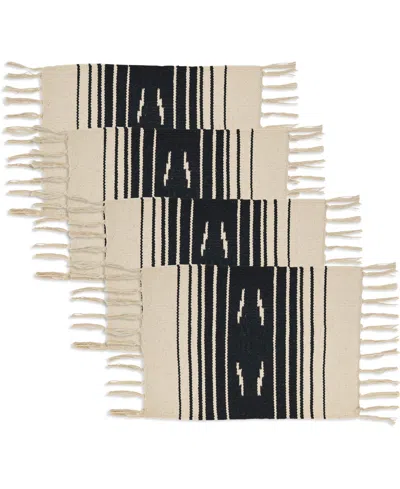 Saro Lifestyle Southwestern Spice Placemats, 12" X 18" In Black,natural
